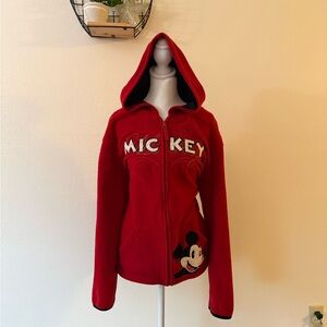Vintage Disney Mickey Mouse red fleece hoodie